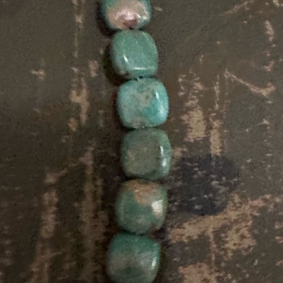 Hand Crafted “One of a Kind” Square Turquoise & Sterling Silver Necklace - Picture 3 of 4